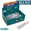 Standard Key Tag with Bead Chain CLEAR ONLY Bulk Pack of 100