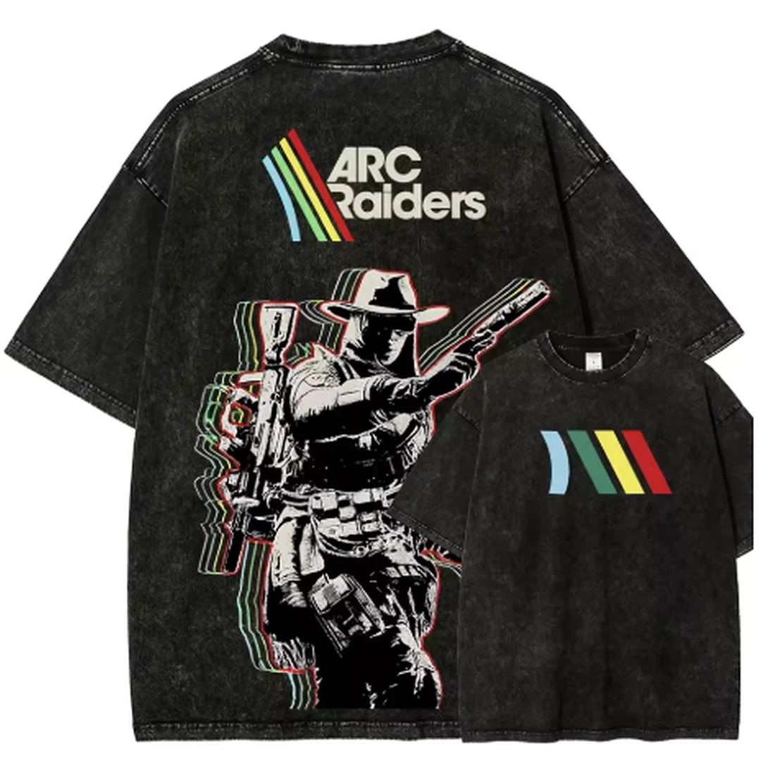 ARC Raiders Graphic T Shirt Vintage Black Washed Gaming Streetwear Unisex Retro Unisex T-shirt, Sweatshirt, Hoodie, Long Sleeve Tee