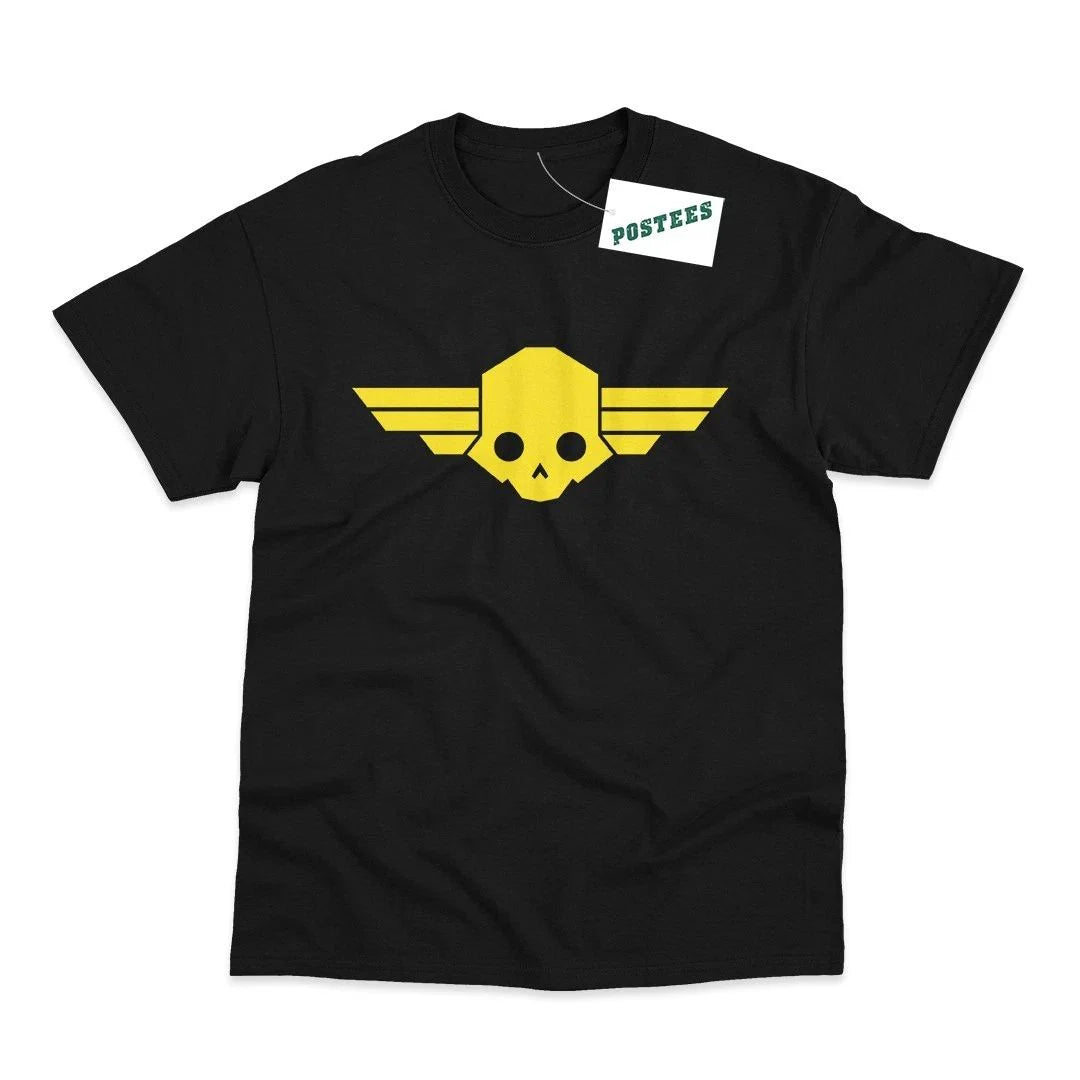 Skull Logo Inspired by Helldivers Gamer Printed T-Shirt Unisex T-shirt, Sweatshirt, Hoodie, Long Sleeve Tee